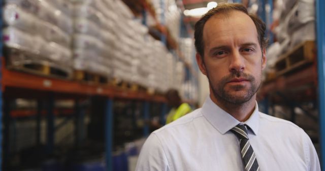 Serious Warehouse Manager Overseeing Inventory Storage - Download Free Stock Images Pikwizard.com