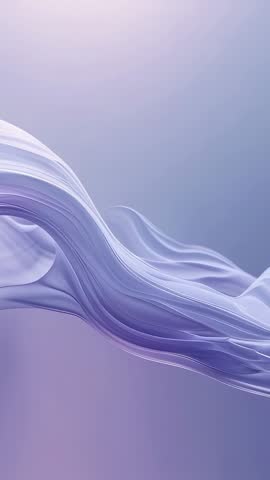 Lavender Ribbon Flowing Vertical Video Loop Drifting Over Soft Violet Gradient