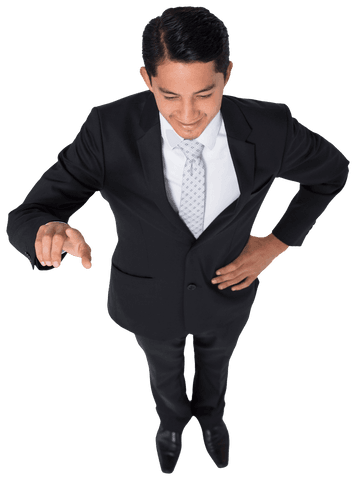 Smiling Businessman Pointing on Transparent Background Isolated - Download Free Stock Videos Pikwizard.com