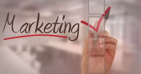 Marketing Strategy Concept with Checklist Overlay