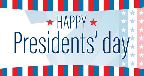 Happy Presidents Day Message with American Flag Elements
