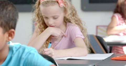 Focused Schoolchildren in Classroom Lifestyle Education - Download Free Stock Images Pikwizard.com