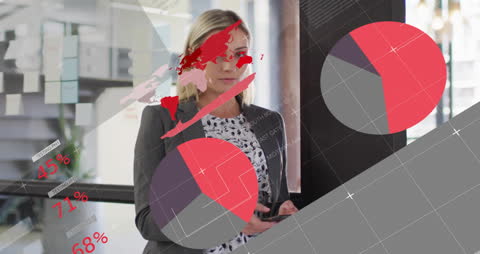 Digital Business Insights with Professional Woman Using Smartphone