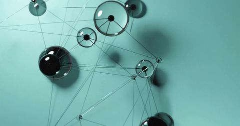 abstract network spheres on teal background - Download Free Stock Images Pikwizard.com