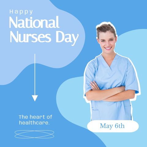 Celebrating National Nurses Day with Smiling Female Nurse - Download Free Stock Templates Pikwizard.com