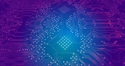 Glowing Hexagonal Circuit Network Radiating Cyan Core Light Abstract Tech Background