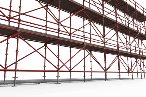 transparent red scaffolding structure with planks - Download Free Stock Videos Pikwizard.com