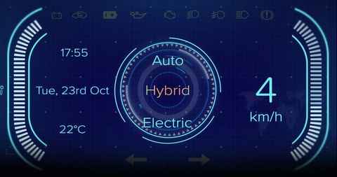 Digital Car Dashboard Interface with Hybrid Modes - Download Free Stock Images Pikwizard.com
