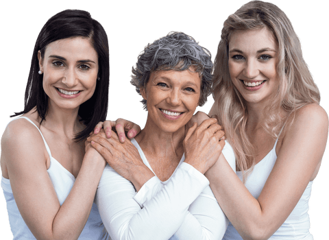 three smiling caucasian women embracing on transparent background - Download Free Stock Videos Pikwizard.com