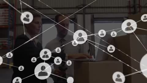 Warehouse Supervision with Network Diagram Showing Connectivity