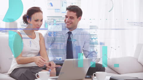 Colleagues Collaborating on Digital Financial Data Analysis