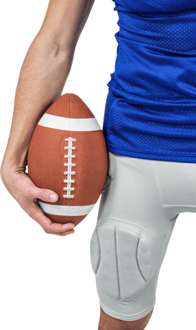 Transparent American Football Player Holding Football