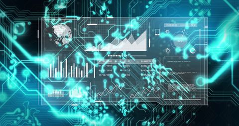 Abstract Data Processing on Circuit Board Visualization - Download Free Stock Images Pikwizard.com