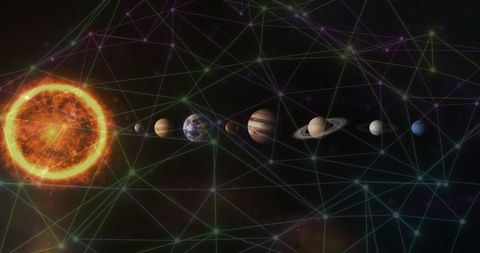 Interconnected Solar System and Digital Networking - Download Free Stock Images Pikwizard.com