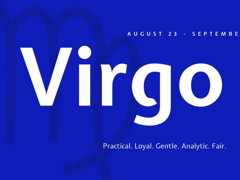 virgo zodiac sign on bold blue background - Download Free Stock Templates Pikwizard.com