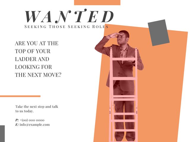 Career Advancement Recruitment Campaign with Businessman Climbing Ladder - Download Free Stock Templates Pikwizard.com