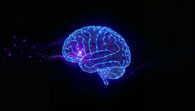 Futuristic Glowing Brain Representing AI and Innovation