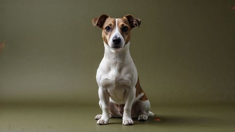 Alert Jack Russell Terrier in Minimalist Studio Setting