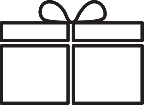 Transparent Black Gift Box Icon Vector with Bow for Celebrations
