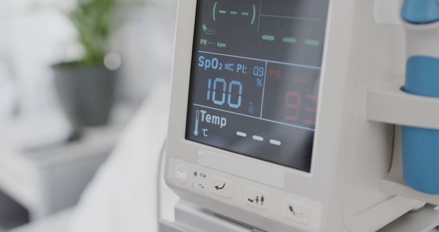 Close-Up of Hospital ECG Monitor Displaying Vital Signs - Download Free Stock Images Pikwizard.com