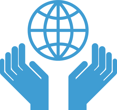 Blue Globe with Hands Symbol on Transparent Background - Download Free Stock Videos Pikwizard.com