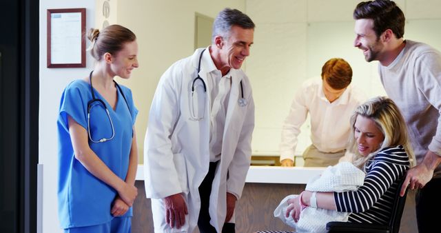 Doctors and patient interacting with each other in hospital - Download Free Stock Photos Pikwizard.com