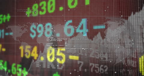 Global Financial Data Animation with World Map Overlay