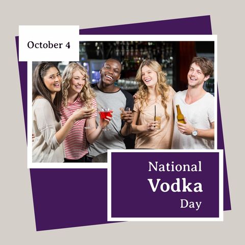 Friends Celebrating National Vodka Day with Drinks