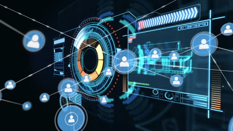 Futuristic Digital Network Connections and Data Analysis Concept