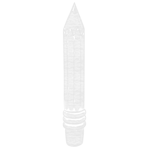 White pencil illustration on transparent background