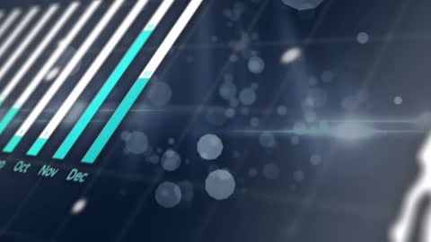 Abstract Business Data Visualization on Blue Tech Background