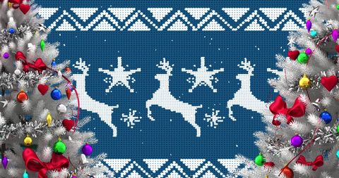 Festive christmas background with snow and decorations