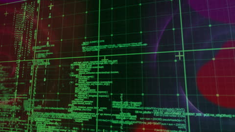 Animated Digital Data Processing on Black Background