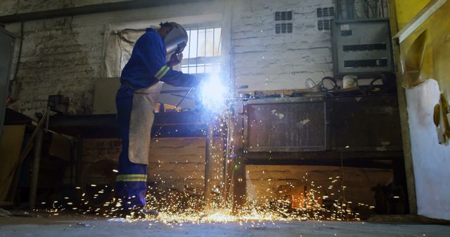 Welding Professional Working in Industrial Workshop - Download Free Stock Images Pikwizard.com