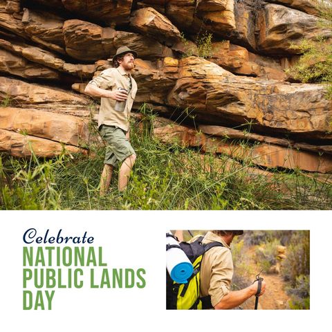 Man trekking in wilderness celebrating national public lands day