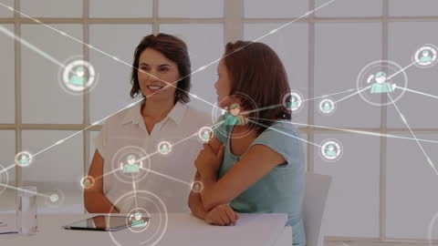 Network Technology Concept with Two People in Meeting