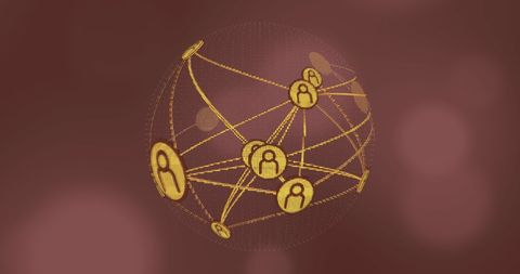 Global Network of Profile Icons on Virtual Sphere - Download Free Stock Images Pikwizard.com