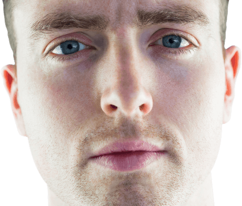 close-up transparent portrait of frowning rugby player - Download Free Stock Videos Pikwizard.com
