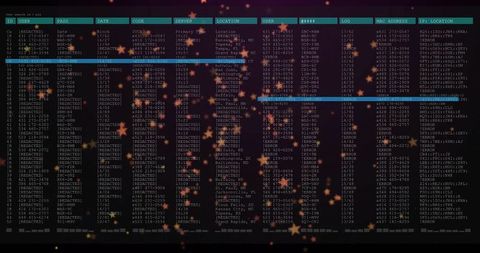 Futuristic Data Analysis on Dark Mode Terminal with Starry Overlay