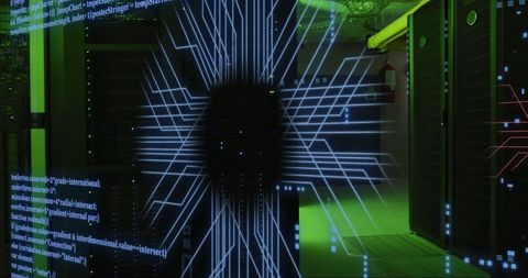 Digital Circuit Board Over Servers - Concept of Global Data Processing - Download Free Stock Images Pikwizard.com