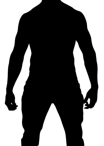 Powerful athlete in transparent silhouette