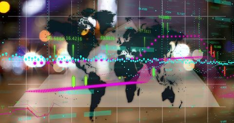 Global Financial Trends and Digital Security Concept