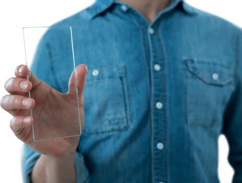 hand holding transparent smartphone prototype for futuristic technology - Download Free Stock Videos Pikwizard.com