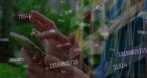 Digital Network Concept with Smartphone and Data Codes