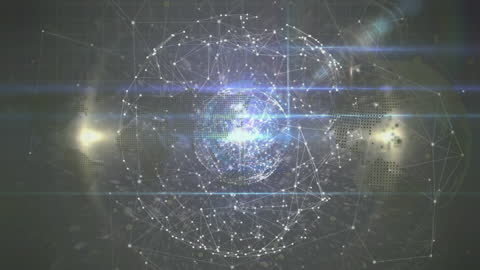 Digital Network Connections Surrounding Spinning Earth Globe
