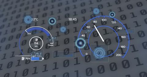 Digital Binary Dashboard Blue Interface Visual - Download Free Stock Images Pikwizard.com