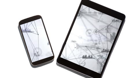 Digital Connections Between Smartphone and Tablet with Data Visualizations