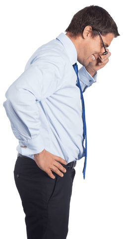 Caucasian Businessman Smiling and Looking Down Transparent Background