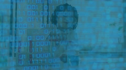 Security Animation Locks on Data Processing Background