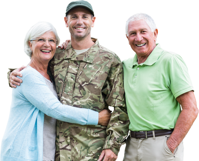 Happy Family Embracing With Military Son, Isolated on Transparent Background - Download Free Stock Videos Pikwizard.com